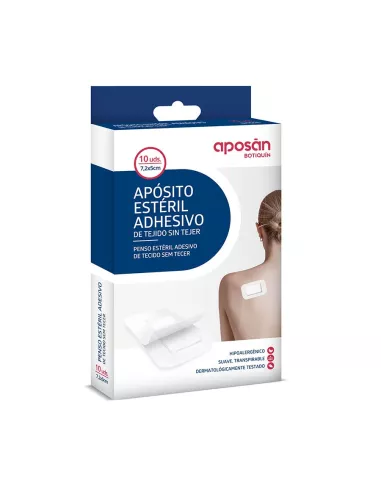 Aposan Apósito Estéril Tejido Sin Tejer Adhesivo Pack 10 Apósitos 7 X 5 Cm