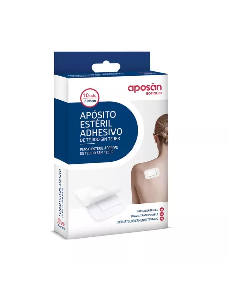 Aposan Apósito Estéril Tejido Sin Tejer Adhesivo Pack 10 Apósitos 7 X 5 Cm