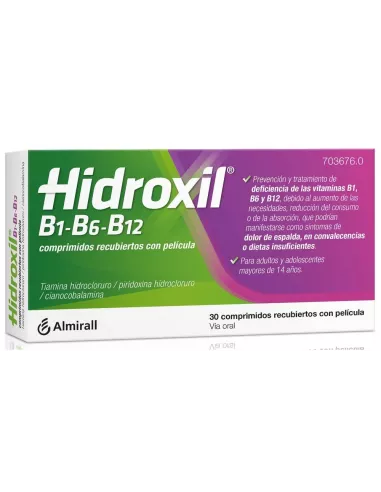 Hidroxil B1-b6-b12 30 comprimidos recubiertos