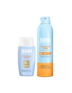 Isdin Pack Fusion Water Spf50 50Ml + Transparent Spray Wet Skin Spf50 250Ml