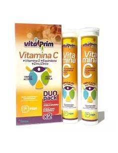 Vitalprim vitamina c + vitamina d + echinacea + zinc 24 comprimidos efervescentes duo pack sabor naranja