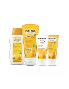 Weleda Pack Bienvenido Bebe Aceite+Gel-Champu+Crema Cara+Crema Pañal 2