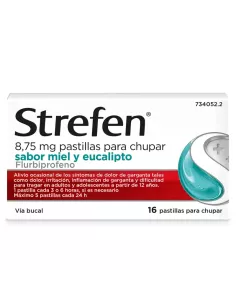 Strefen 8,75Mg 16 Pastillas Para Chupar (Sabor Miel Y Eucalipto)