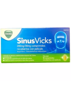 Sinusvicks 200mg/30mg 12 comprimidos recubiertos (blister pvc/pctfe/al)
