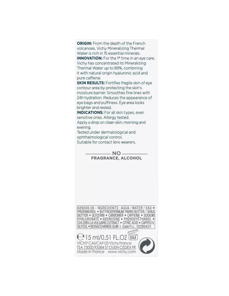 Vichy Mineral 89 Ojos 15 ml