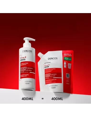 Vichy dercos duplo champú stimulating 400ml + recarga 500ml