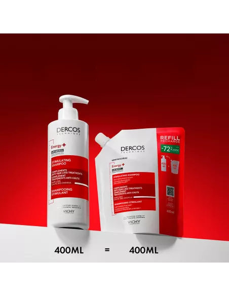 Vichy dercos duplo champú stimulating 400ml + recarga 500ml