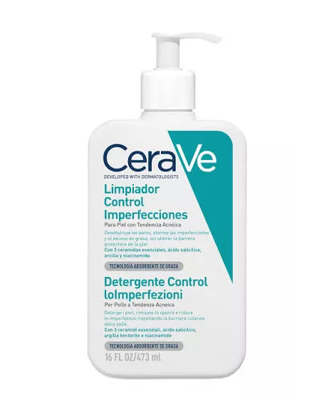 Cerave Limpiador Control Imperfecciones Piel Acne 454 G