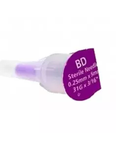 Aguja Para Plumas Esteril Embecta Bd 31G 0.25mm X 5mm (Por Unidades De Aguja)
