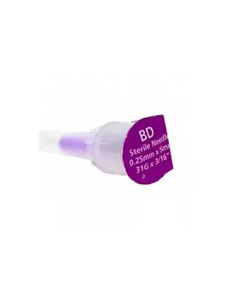 Aguja Para Plumas Esteril Embecta Bd 31G 0.25mm X 5mm (Por Unidades De Aguja)