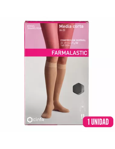Media Corta (A-D) Comp Normal Farmalastic Negra Talla Extragrande