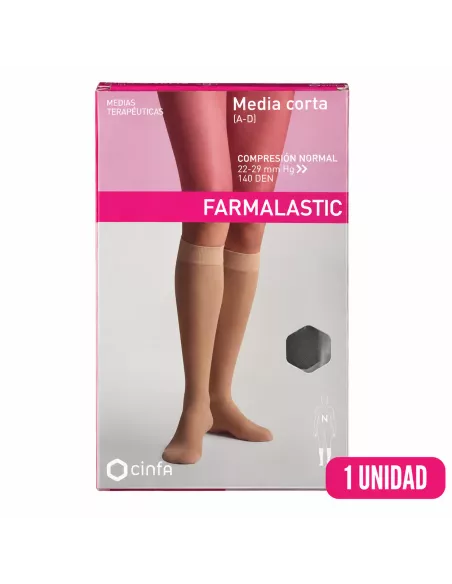 Media Corta (A-D) Comp Normal Farmalastic Negra Talla Extragrande