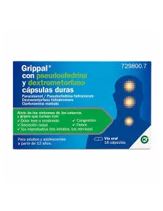 Grippal Con Pseudoefredrina Y Dextrometorfano 16 Cápsulas