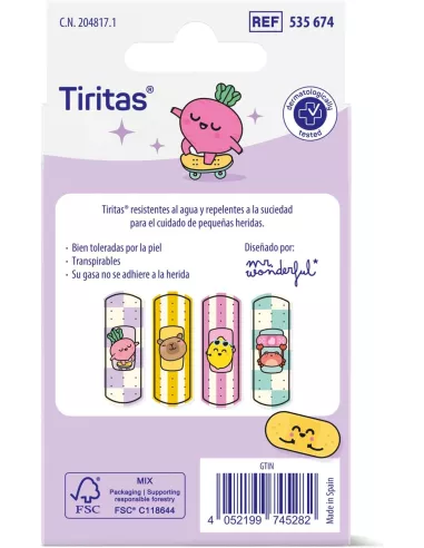 Tiritas Mr. Wonderful Aposito Adhesivo 16 Unidades 72 Mm X 25 Mm