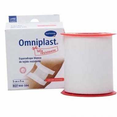 Esparadrapo Hipoalérgico Omniplast Tejido Resistente Blanco 5 M X 2,50 Cm Hartmann - 1