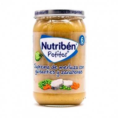 Nutriben Suprema de Merluza con guisantes Zanahoria Potito 235 g Alter fcia - 1