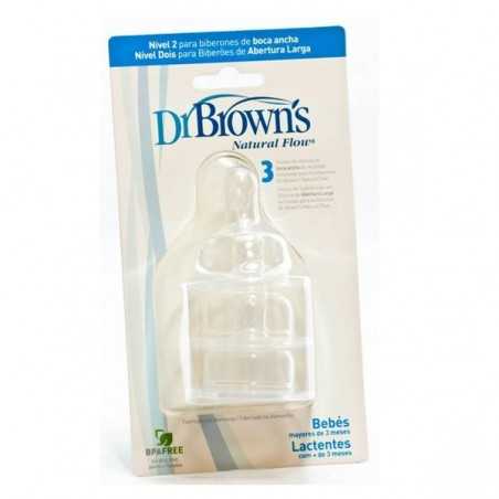 Tetina Boca Ancha Nivel 2 (3 Meses) Dr Brown´s Bebe innova - 1