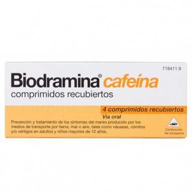 Biodramina Cafeína 4 comprimidos...
