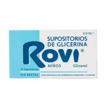 Supositorios de Glicerina Rovi Niños 1,44 g 15 Supositorios Pfizer - 1