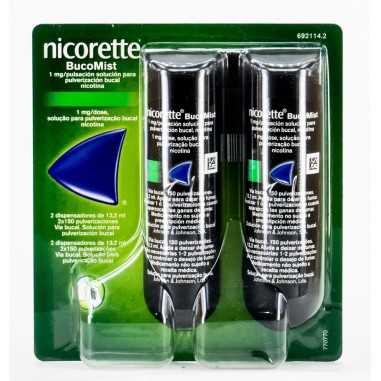 Nicorette Bucomist 1 mg/pulsación solución para pulverización bucal 2 envases 13,2 ml (150 dosis) Johnson & johnson - 1