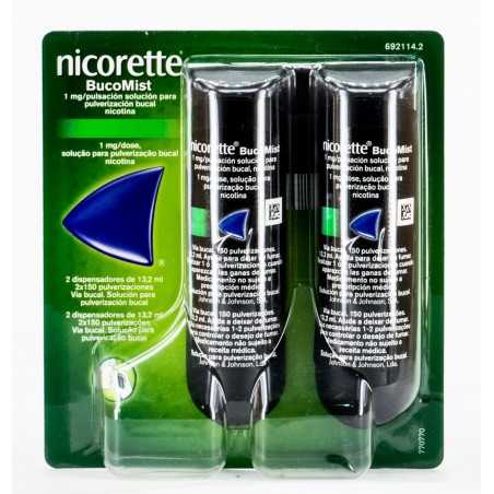 Nicorette Bucomist 1 mg/pulsación solución para pulverización bucal 2 envases 13,2 ml (150 dosis) Johnson & johnson - 1