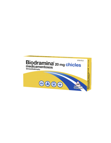 Biodramina 20 mg 6 Chicles Medicamentosos Uriach consumer healthcare - 1