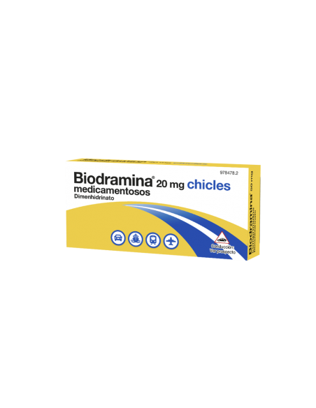 Biodramina 20 mg 6 Chicles Medicamentosos Uriach consumer healthcare - 1