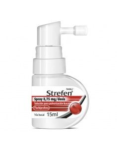 Strefen spray 8,75 mg/dosis solución para pulverizacion bucal 1 frasco 15 ml (sabor miel y limon) Reckitt benckiser healthcare, 
