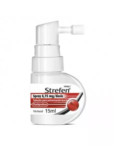 Strefen spray 8,75 mg/dosis solución para pulverizacion bucal 1 frasco 15 ml (sabor miel y limon) Reckitt benckiser healthcare, 