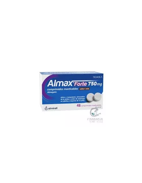 Almax Forte 750Mg 48 Comprimidos Sabor Cola
